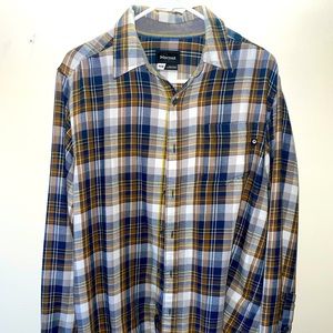 Marmot Flannel (Medium Weight) - Men’s Medium - Gold/Blue/White/Grey